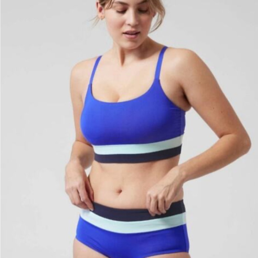 Athleta blue and black Bikini Set